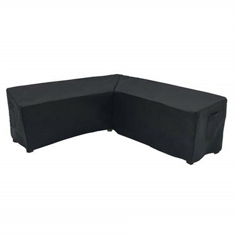 Waterdichte l-vormige hoek buitenpatio tuinmeubelhoes regen sneeuw tafel stoel beschermhoes universele stofhoes  d2: L 286 286 82cm