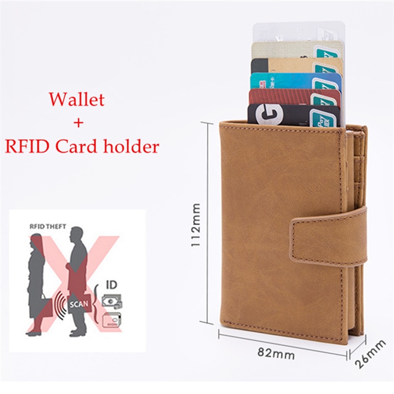 ZOVYVOL RFID Blocking Card Holder - Slim Metal & PU Wallet - Business Card Case for Men & Women