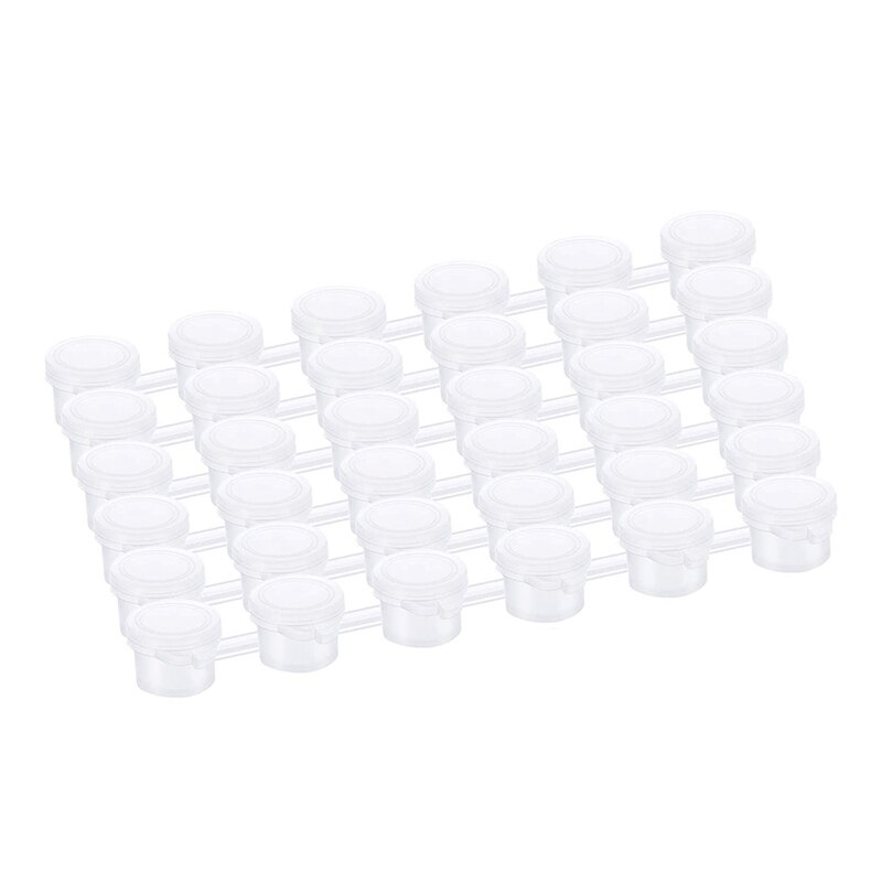 30 Strips 180 Pots Paint Pots Strips 3 Ml Mini Paint Pot Empty Paint Cups Crafts Plastic Storage Containers