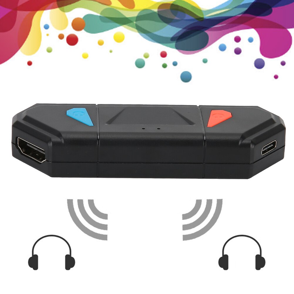 Audio Bluetooth Adapter Transmitter Can Projection Screen TV HDMI Base For Switch Bluetooth 5.0 Transmitter-Black