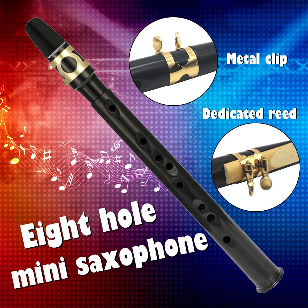 Portable 8-Hole Mouthpiece Black Sax Mouthpiece Saxophone Parts Tenor for Musical Instrument Music ABS Saxophone