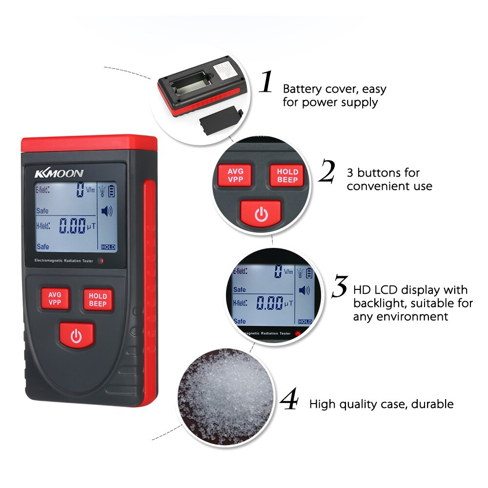 Digital LCD Electromagnetic Radiation Detector Meter Dosimeter Tester Counter
