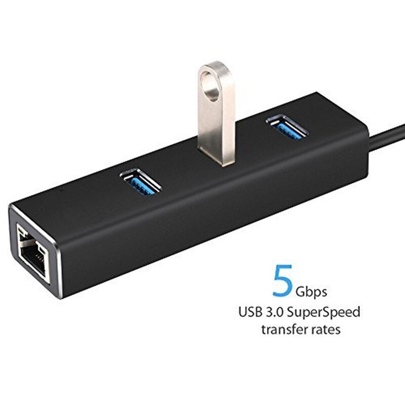 3 Häfen USB-C zu USB 3,0 Hub mit Gigabit Ethernet RJ45 LAN Netzwerk Adapter Hub zu 10/ 100/100 0Mbps verdrahtet USB Netzwerk