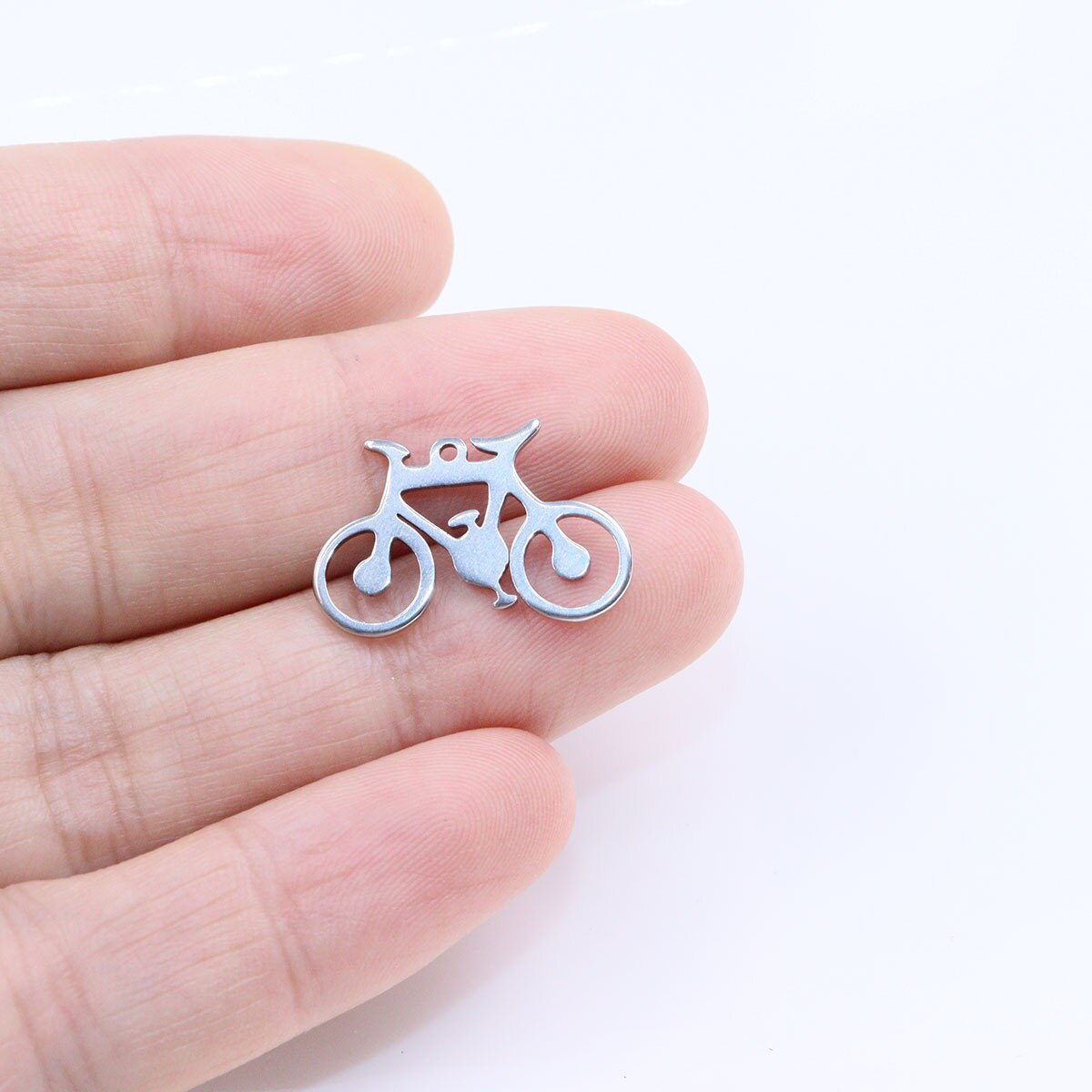 10 stk 20*13mm engros cykel charms i rustfrit stål vedhæng gør-det-selv halskæde armbånd, der ikke falmer farveløst: Stål farve 10 stk
