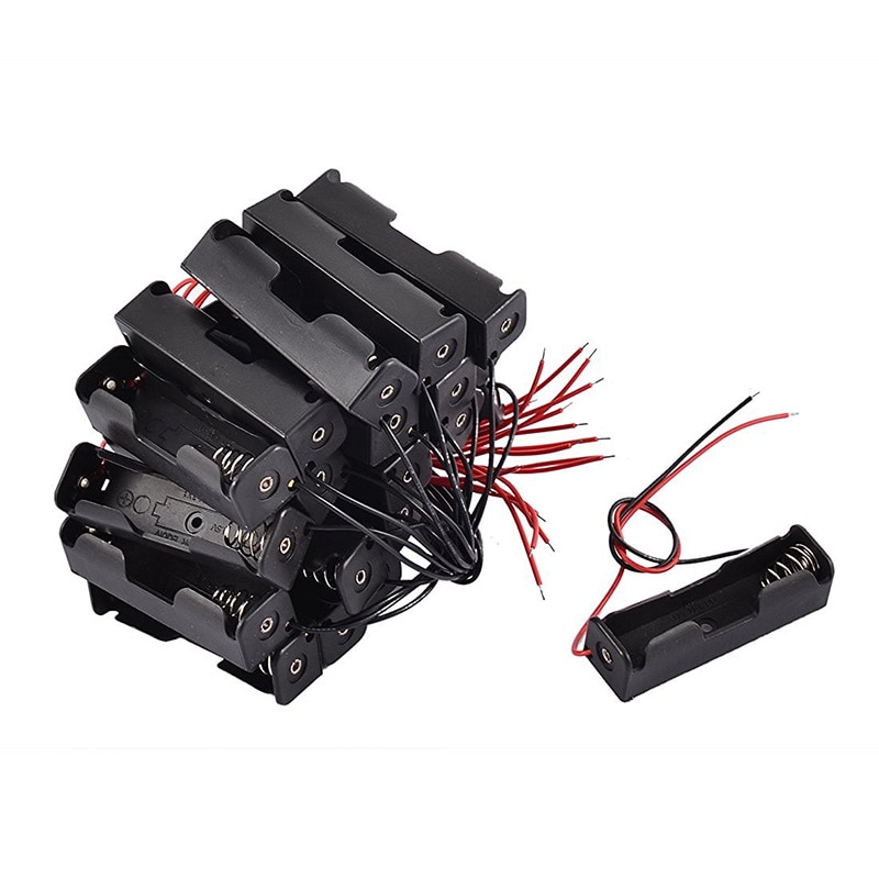 20 Pcs Black 2-Wired 1x Aa Batterij Case Box Houder