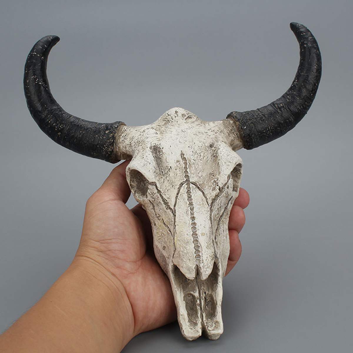Harpiks tyr ko kranium hoved væg hængende indretning 3d dyr dyreliv skulptur figurer håndværk horn halloween til hjemmet bar: Default Title