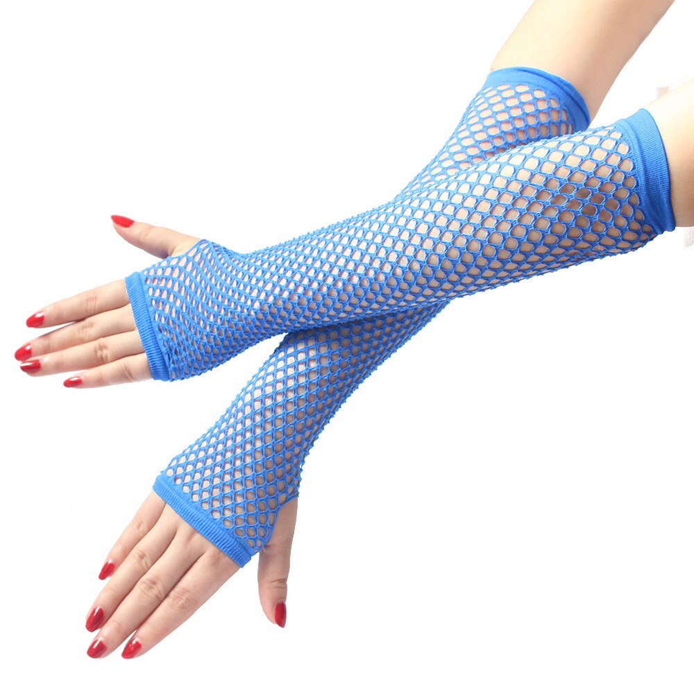 Stylish Long Black Fishnet Gloves Womens Fingerless Gloves Girls Dance Gothic Punk Rock Costume Fancy Gloves Alt Gothic Mittens: Green