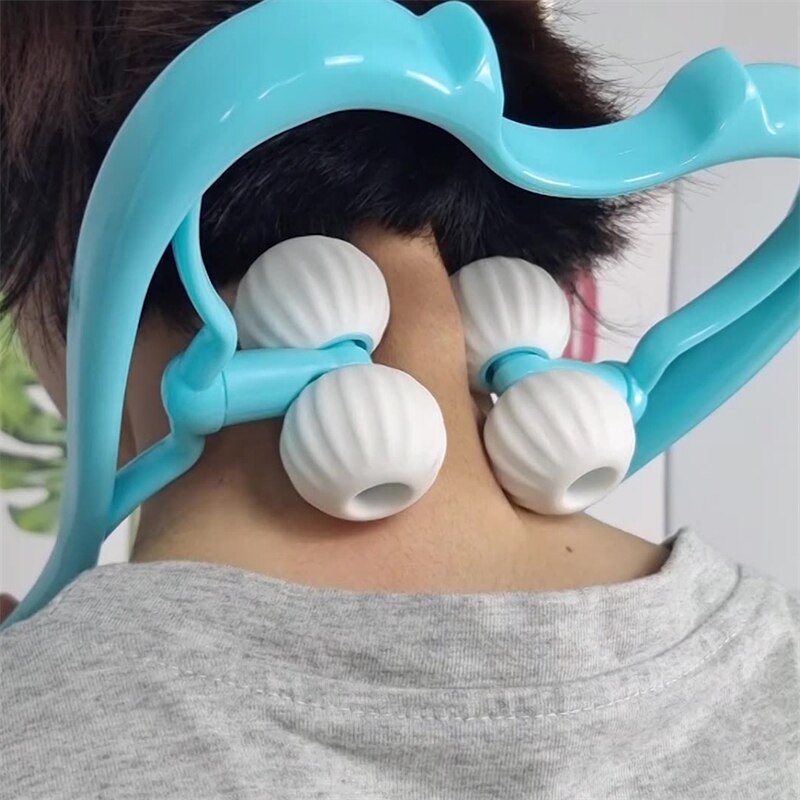 Druck Punkt Therapie Nacken Massage Werkzeug Druck entlasten Hand Rolle Massage Nacken Schulter Dual Abzug Punkt selbst Massagegerät