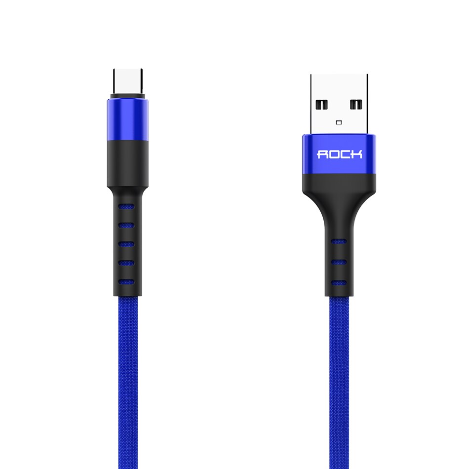 Rock Usb Type C Kabel Voor Samsung S9 S8 Qc 3.0 Snel Opladen Type-C Mobiele Telefoon Draad Usb C Koord Voor Xiaomi Redmi Note 7 8 10: Blauw / 2M