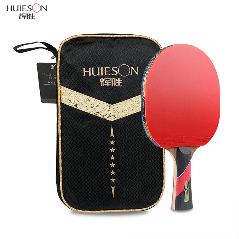 1pc huieson 6 stjerner kinesisk bordtennisracket balltre dobbelt ansikt kviser ping pong racketer padle for konkurranse