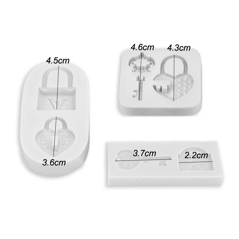 Loving Heart Lock Key Siliconen Sugarcraft Mold Cupcake Chocolade Bakvorm Fondant Cake Decorating Gereedschap