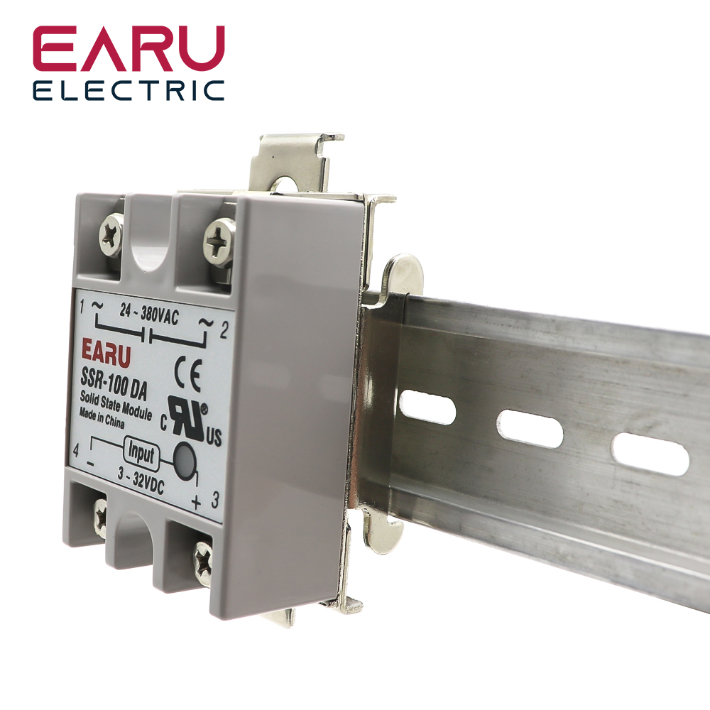 Eenfase SSR 35 MM DIN toepasbaar voor DA AA DD VA VD LA Rail Vaste Solid State Relais Clip Klem Met 2 Montage Schroeven