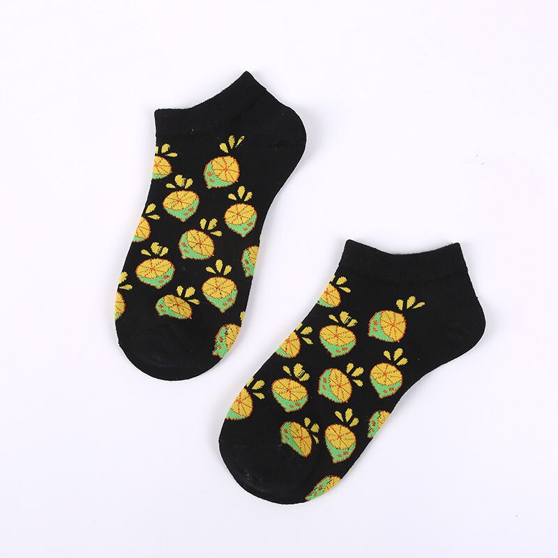 Herrfrukt avokado zebra bomull båtstrumpor europeiska och amerikanska ins tidvattenstrumpor glada och roliga strumpor herrsockor: 3