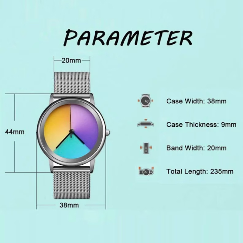 Unique Women Watches Simple Ultrathin Steel Lady Watch Casual Colorful Changing Dial Quartz Wriswatches Special