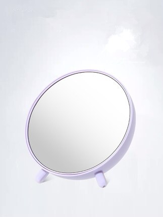 Round Vanity Mirror Storage Box One Simple Desktop Portable Vanity Mirror Vanity Accessories Makeup Vanity Silver Round Mirror: PURPLE