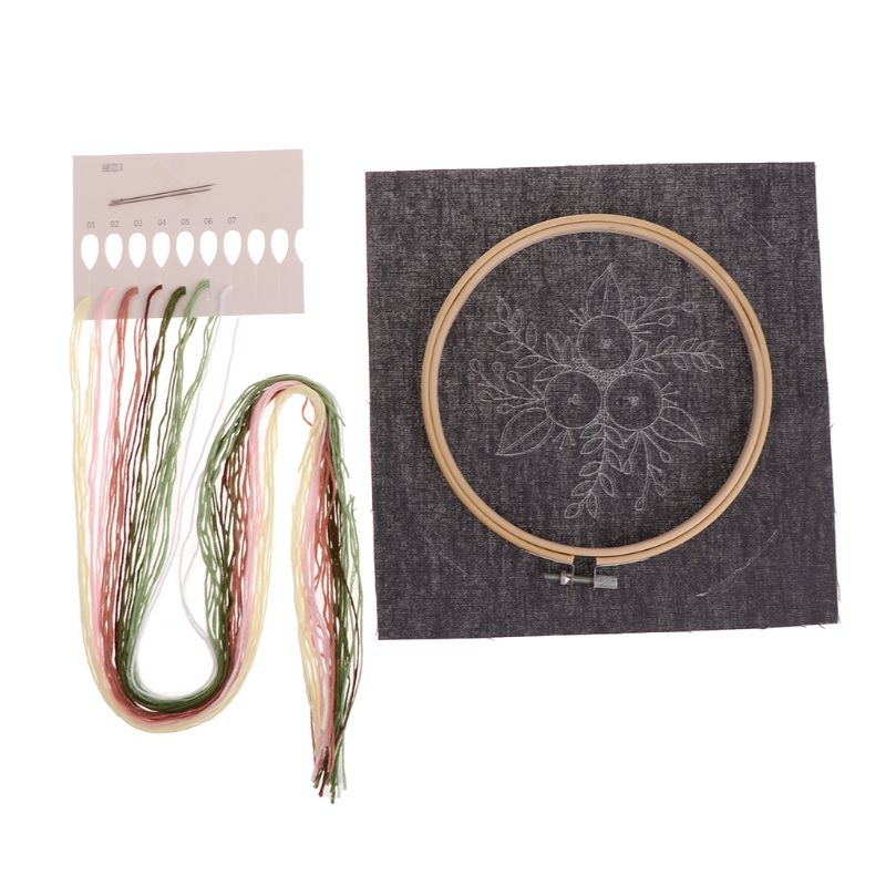 Fleurs européennes bricolage broderie ruban ensemble avec cadre pour débutants Kits couture point de croix artisanat couture décoration