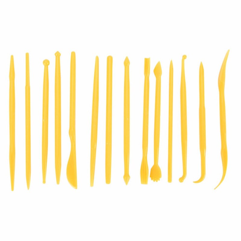 6 Pcs/Set Carving Tools Pottery Ceramics Tools Polymer Clay Modeling Tools Wax Carving Sculpt Tool: Yellow 14 Pcs