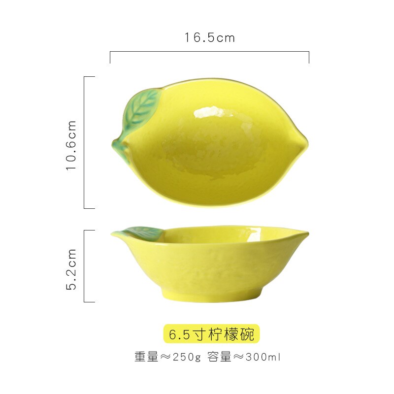 Płyta w kształcie cytryny ceramiczna miska robić ryżu słodka przekąska sałatka płyta zastawa stołowa osobowość kreatywny talerz śniadanie: bowl