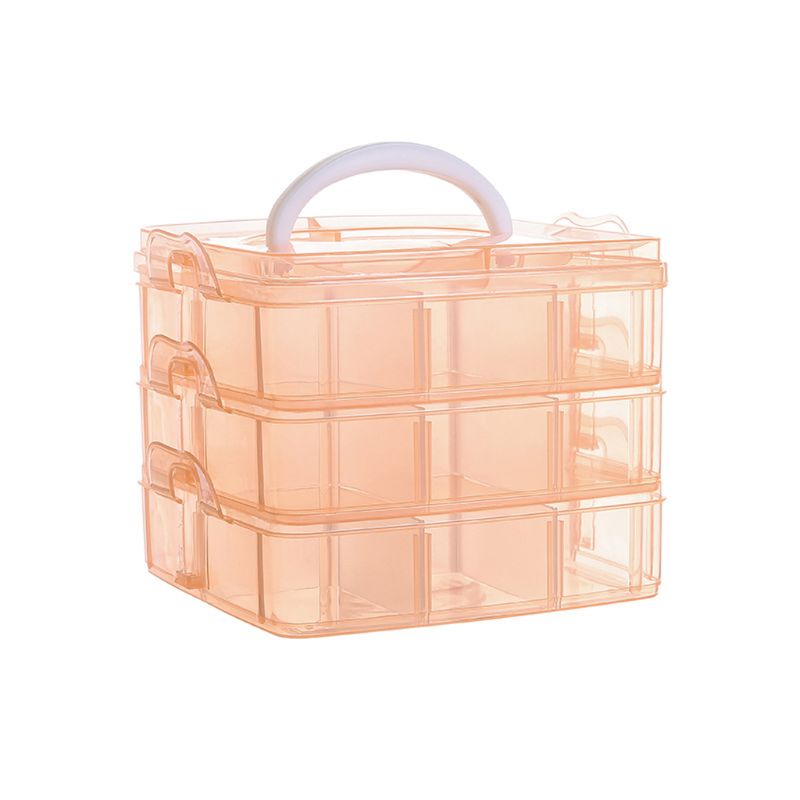 Transparent Portable Large Jewelry Organizer Removable Grids Jewelry Storage Rings Necklaces Box Container Case Display: Orange