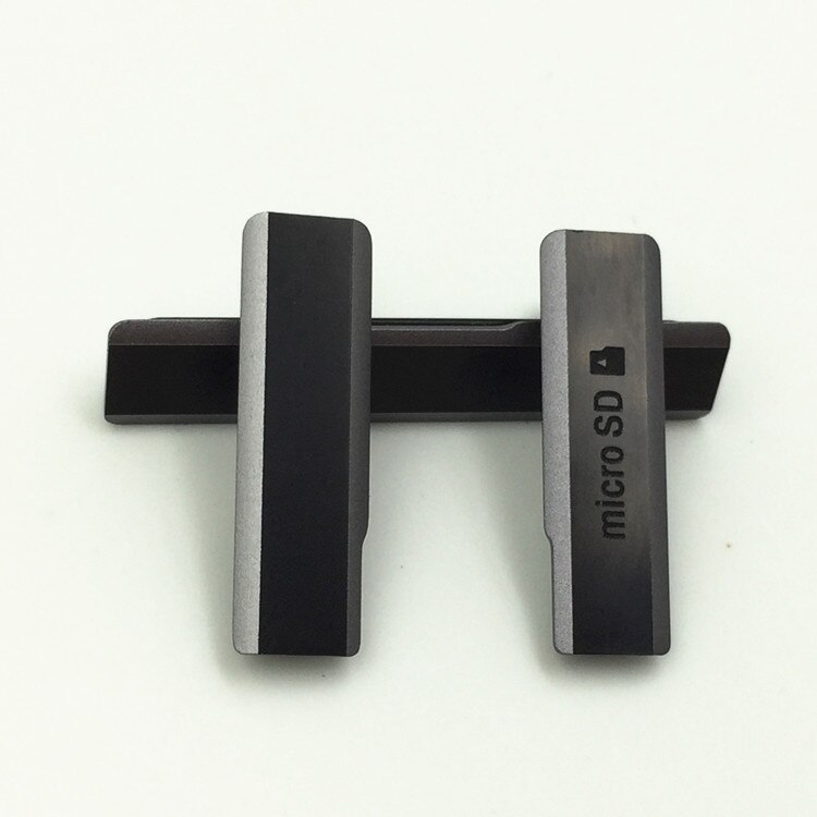 100% Original puerto de carga USB tapa del enchufe del polvo + Puerto Micro SD + ranura del Puerto de la tarjeta SIM impermeable para sony Xperia Z1 L39H C6903: Black