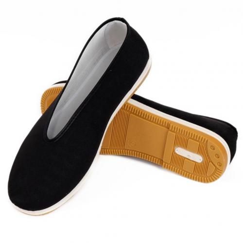 Zapatos tradicionales chinos de Kung Fu para hombre, calzado de tai-chi de algodón negro, zapatos informales de tai-chi de tela de algodón de Beijing antiguo, zapatos deportivos: 40 Black