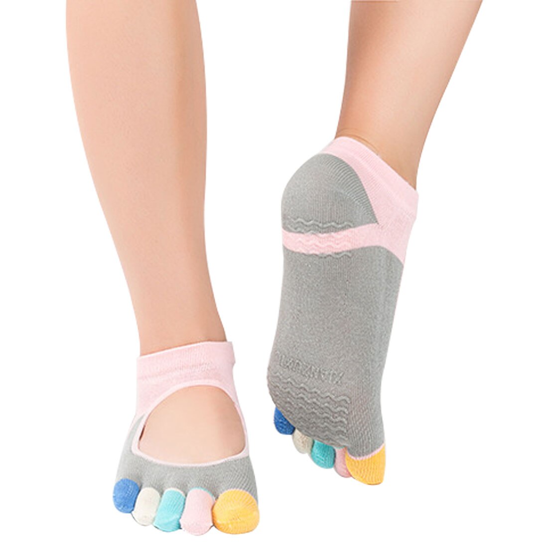 Pilates-socken für damen, fünf zehen, aus baumwolle, rutschfest, yoga-socken, damensocken, verschiedene farben