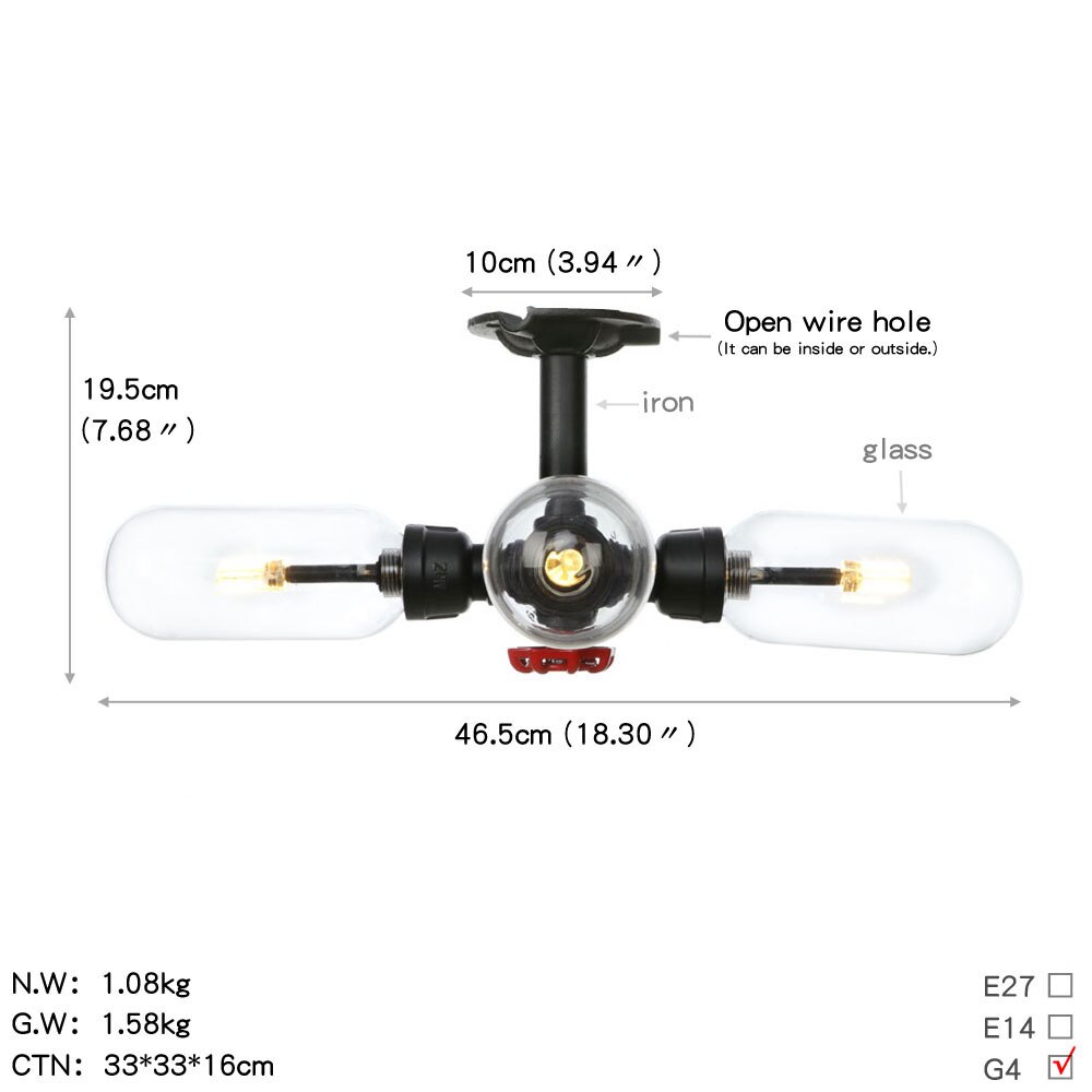 Retro Industrie Decke Licht Vintage Schwarz Wasser rohr Lampe sind Glas lampenschirm Lampen wohnzimmer schlafzimmer Lichter Hause Licht