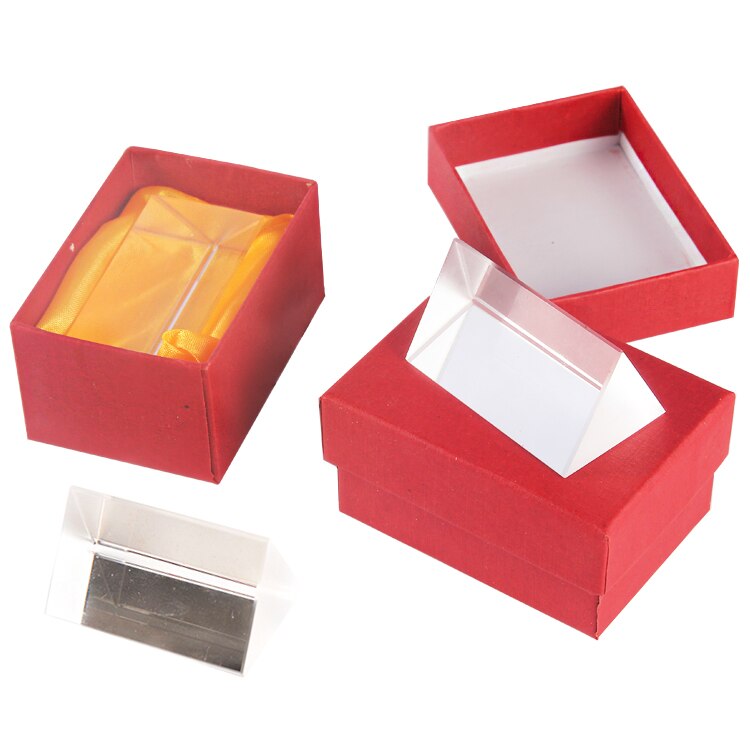 (5*3cm) Rainbow Optical Glass Reflecting Triangular Prism Physics Teaching Light Spectrum color Triple Prism with Box