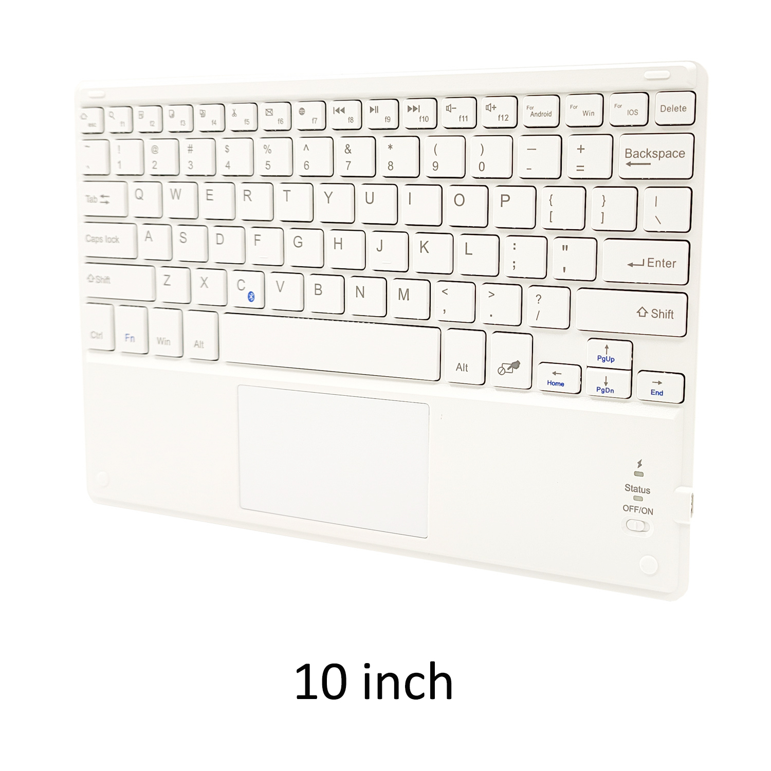 Touchpad Draadloze Bluetooth Toetsenbord Met Lederen Case Voor Ipad Tablet Telefoon Universele Draagbare Mini Draadloze Bluetooth Toetsenbord: Marineblauw