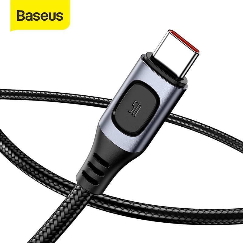 Baseus USB Type C Cable 5A PD Fast Charging Cable for Samsung S20 Huawei P30 Cable USB C Cable for Xiaomi iPad Pro Type C Cable