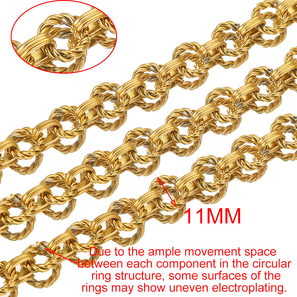 1 Meter großer schwerer Twist-Ring aus Edelstahl, klobiger Hip-Hop-Punk-Gliederketten, DIY-Schmuck, handgefertigte Halskette, Armband, Tasche: Rosa