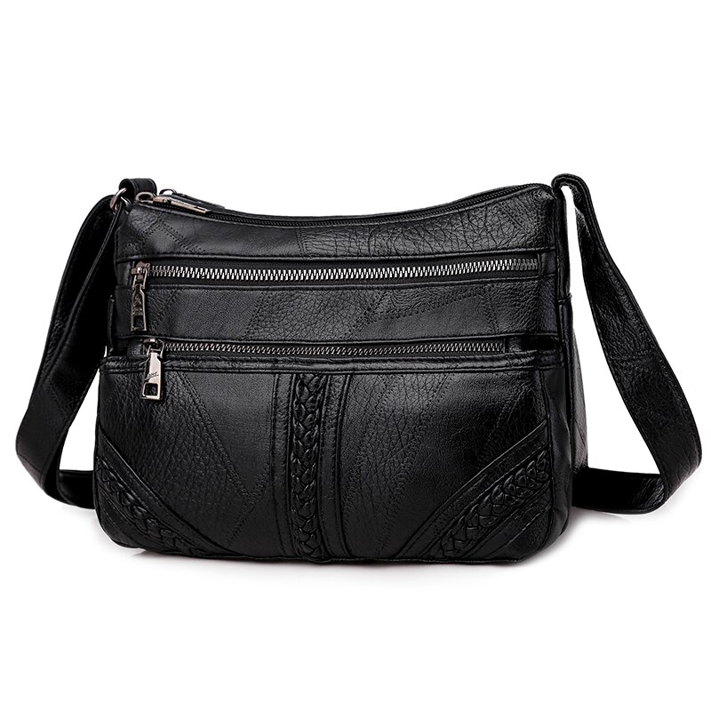 Annmouler årgang kvinner bag myk pu lær crossbody bag brun vasket skulderveske merkevare dame veske til jenter budbringer bag: Skulderveske 2