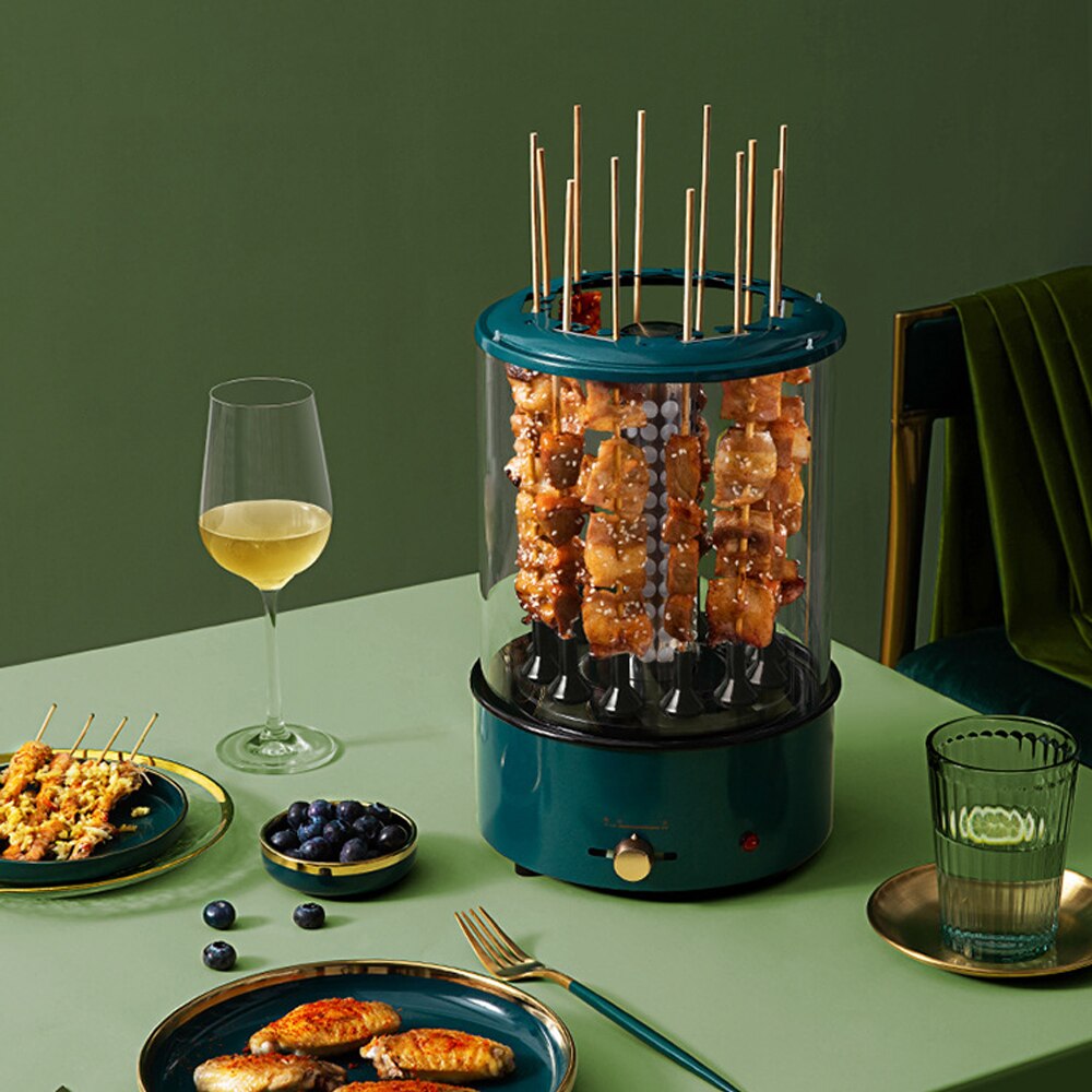 Household Barbecue Machine Electric Skewer Maker Automatic 360° Rotating Grill BBQ Tools Mutton 12 sticks Smokeless 220V