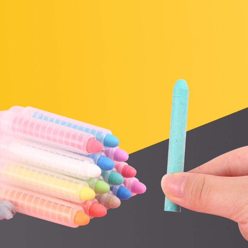 Water Soluble Chalk - Non-Dust - 3, 6, or 12 Colors - for Teachers & Kids Stationery