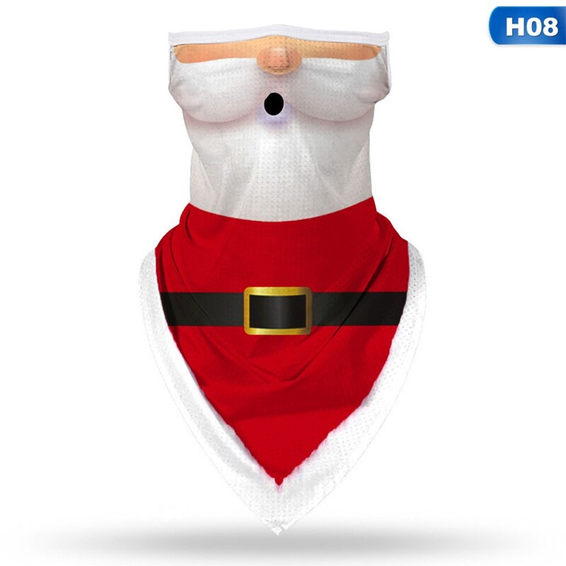 1Pc Christmas Santa Claus Snowman Pattern Kids Head Face Neck Gaiter Tube Bandana Scarf Outdoor Sports Cycling Hiking Scarf: H08
