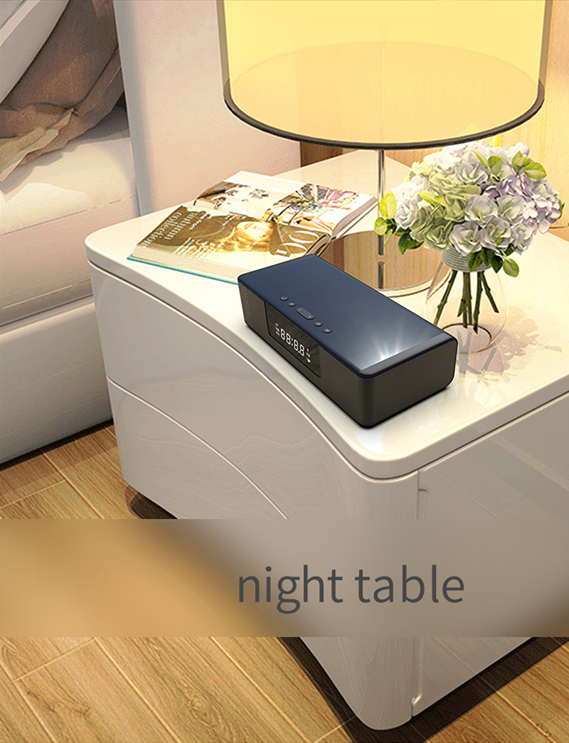 Wireless Charging LED Alarm Clock Display Bluetooth Speaker Stereo Portable Speaker Wireless Subwoofer FM Radio USB port charger