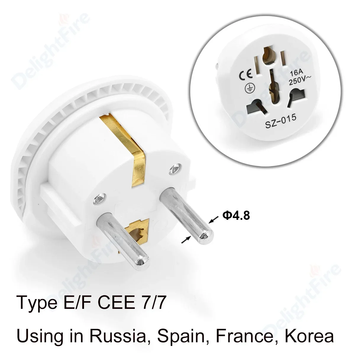 Adaptateur de voyage universel royaume-uni vers ue Euro européen russie US EU vers royaume-uni britannique corée France adaptateur de prise convertisseur de prise électrique: TYPE 15