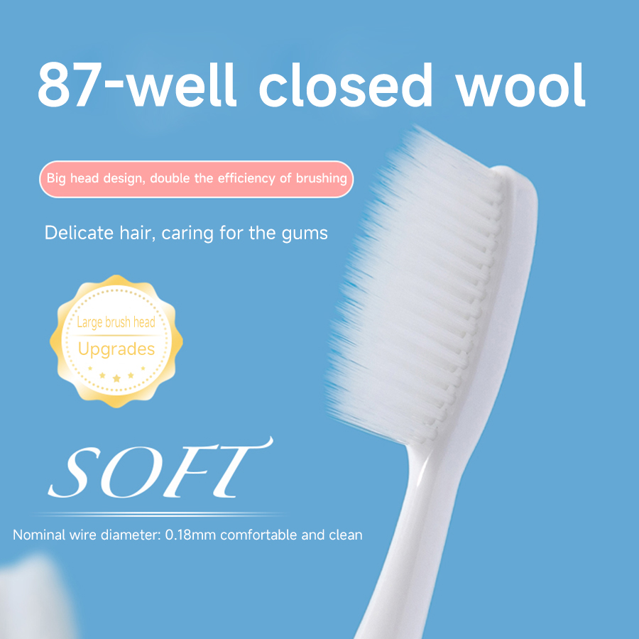 Cepillo de dientes de cerdas suaves de cabeza grande de alta densidad de 4 colores con mango cómodo y antideslizante, adecuado para uso familiar y adultos