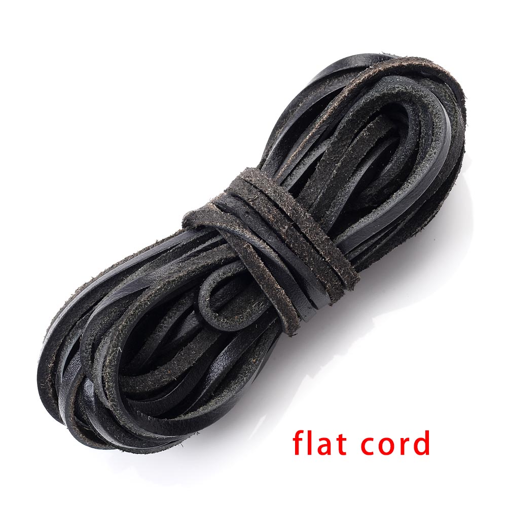 Bracelet en fil de cuir tressé de 5 mètres, cordon rond et plat en cuir, corde à faire soi-même: 8