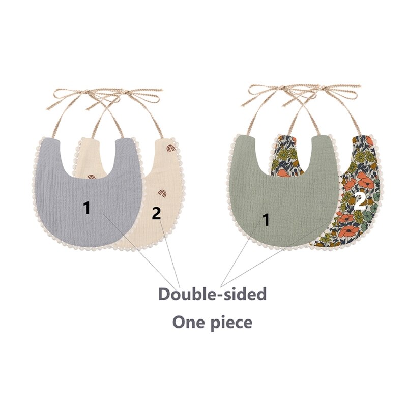 Asciugamano Saliva per bambini 67JC con Kit fascia Bowknot 2 pezzi bavaglini per neonati in puro cotone regalo per nuovi genitori