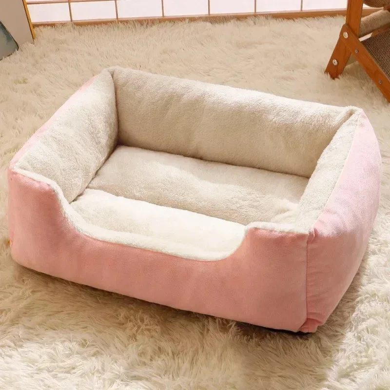 Dessin animé animal de compagnie doux chien lit maison hiver réchauffement grande maison pour chien chat nid lit pour animaux de compagnie chien matelas fournitures pour animaux de compagnie: Vert forêt