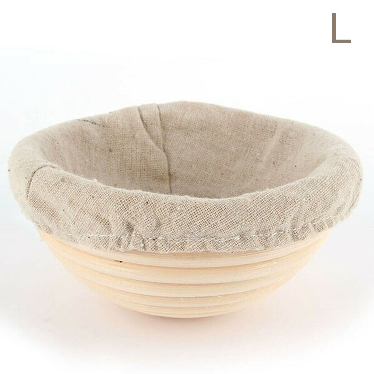 Round Banneton Dough Rising Rattan Bread Proofing Baskets for Home Baking JAN88: L