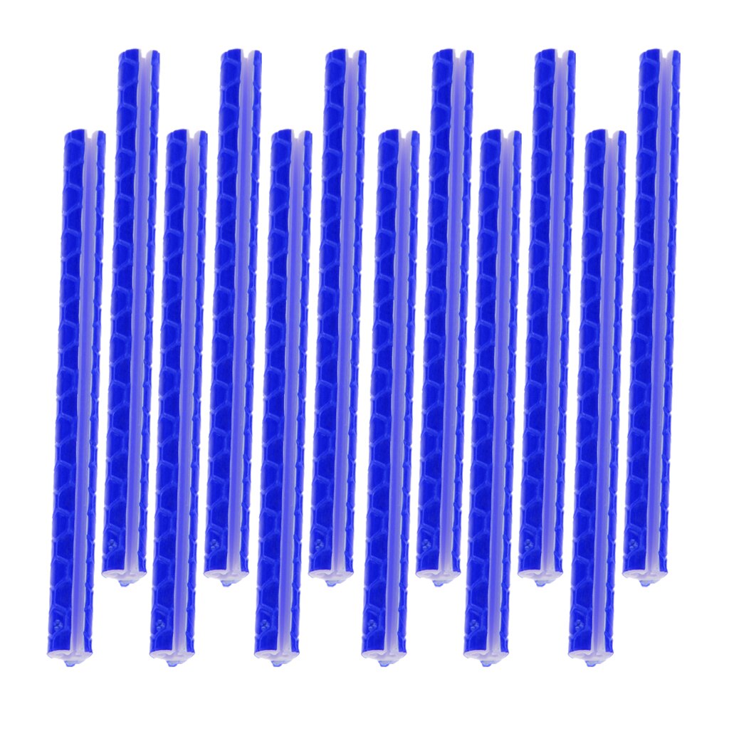 12 stuks fiets fiets spaak clip reflector reflecterende houder buislamp: Blauw