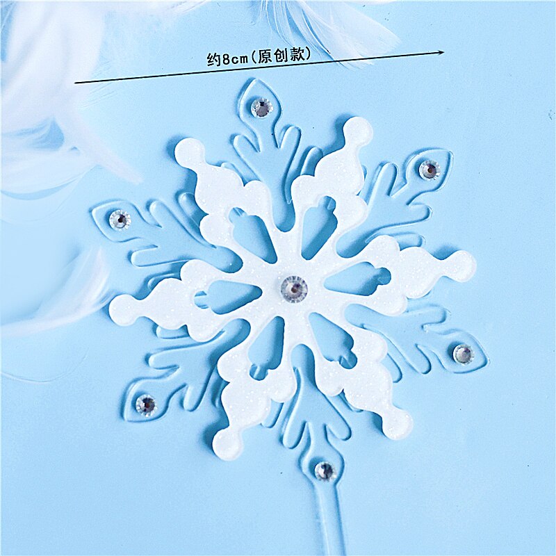 yarn Christmas Tree Elk Snowflake Cake Topper for Birthday Party Decor Star Baking Supplies Dessert: Large A