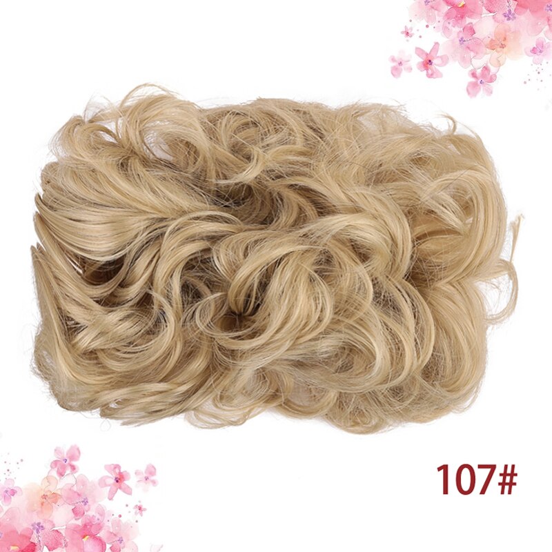 Dianqi elástico faixa de borracha grande coque chignon cabelo sintético dois clipes cabo pente chignon cabelo: 107