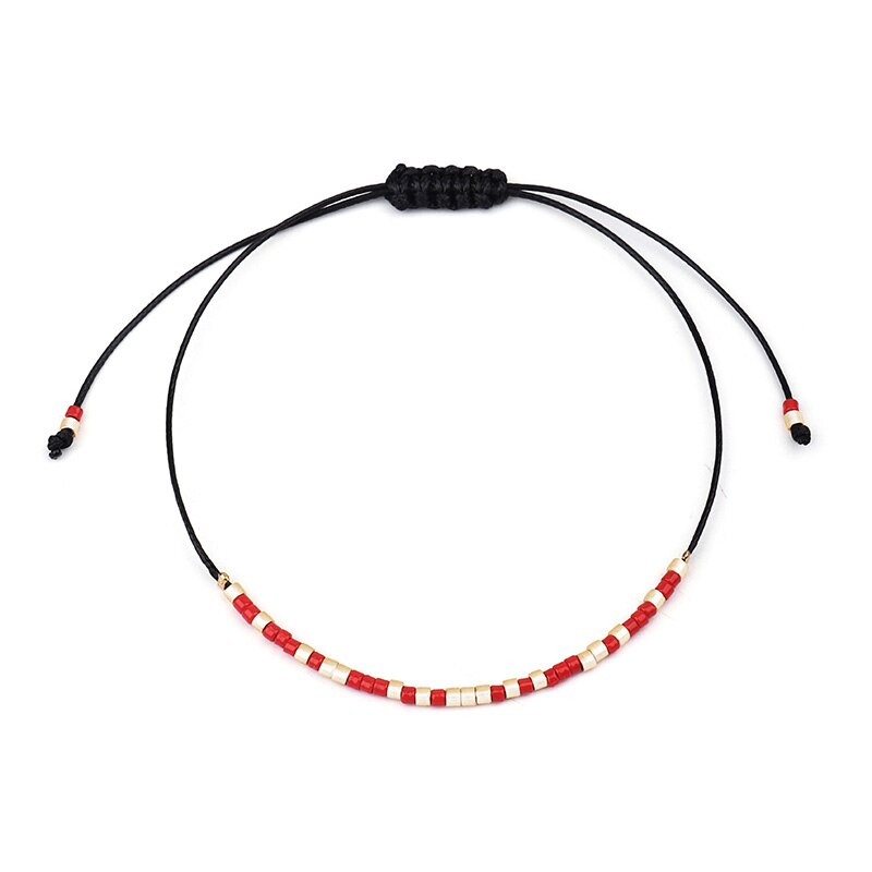 Håndlavet miyuki frø perle armbånd dejlige populære love lucky armbånd & armringe til kvinder mænd blande farver perler armbånd: Rød