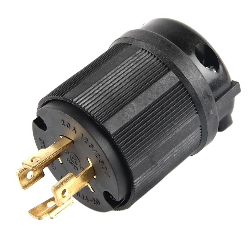 Black UL 20A 250V NEMA L14-20P L14-20R US Locked Receptacle Industry Plug Panel Socket America 4 Pole Wired Connector Plug