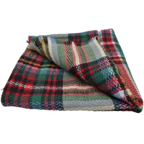 3-5 Years Kid Toddler Baby Girl Boy Winter Warm Plaid Wool Scarf Tippet