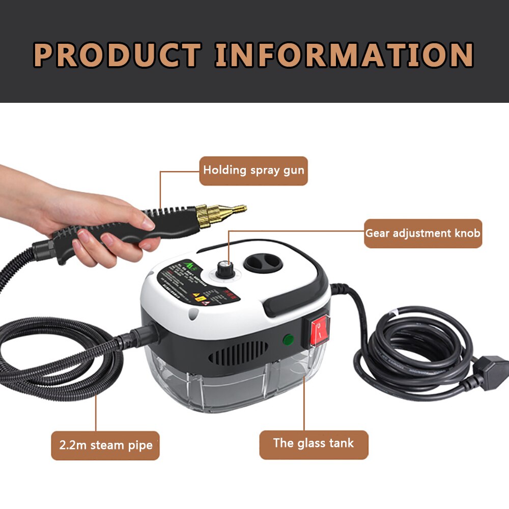 Mini Damp Stoomboot Hoge Druk/Temperatuur Handheld Stoomreiniger Kan Toevoegen Ontsmettingsmiddelen Voor Airconditioning/Keuken