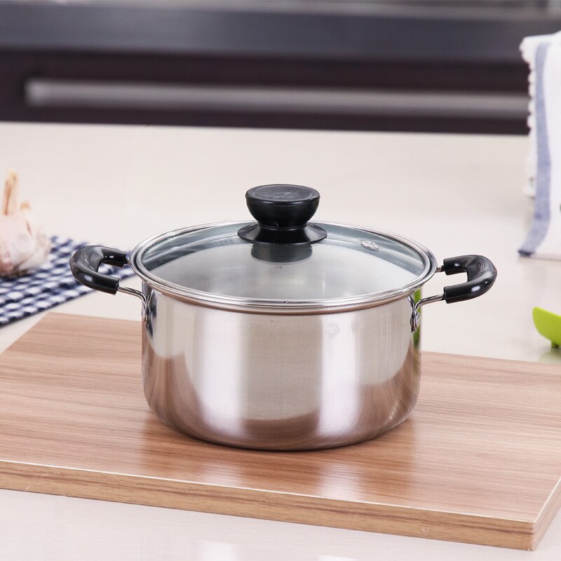Stainless Steel Pot Double Handle Soup Pot Nonmagnetic Cooking Multi Purpose Cookware Non Stick Pan General Induction Cooker